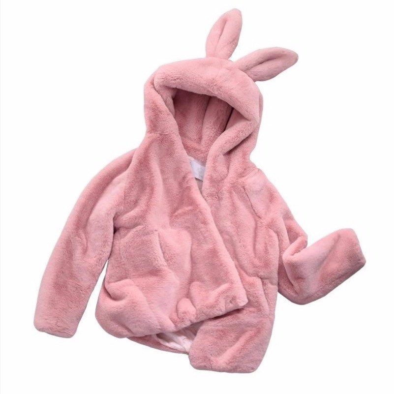 Áo Khoác Lông Nữ Mũ Tai Thỏ Đáng Yêu Ấm Áp Dễ Thương | BigBuy360 - bigbuy360.vn