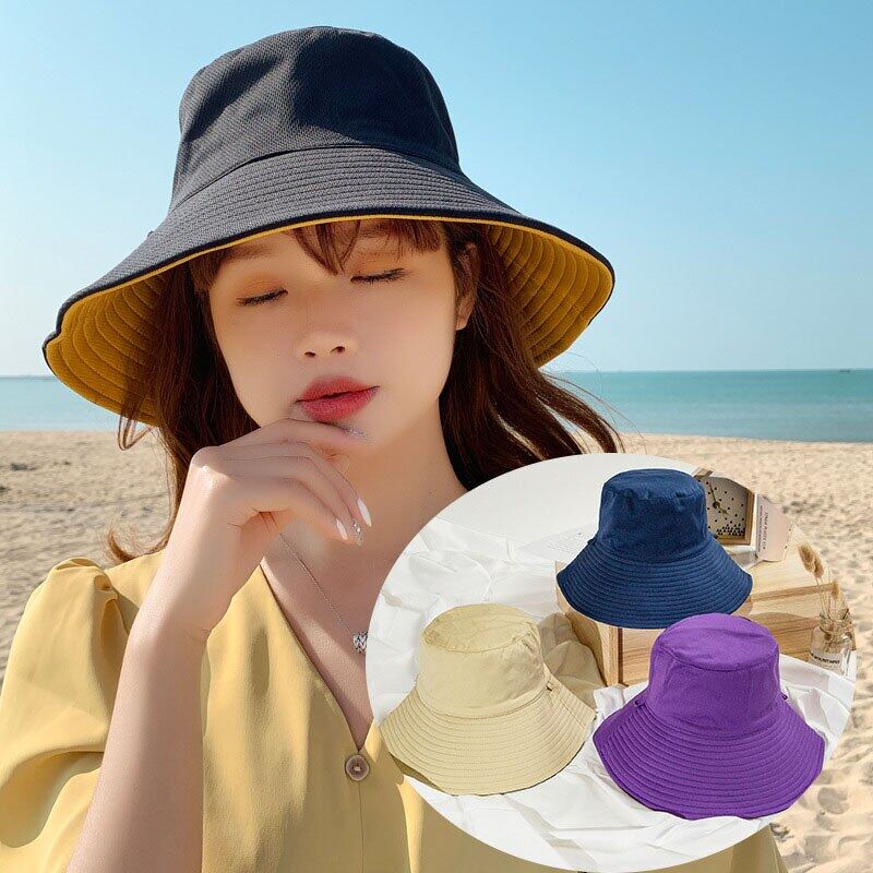 Nón Bucket Hai Mặt Màu Sắc Nhã Nhặn Dành Cho Nữ