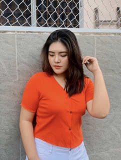 Croptop [Xả kho][Bigsize] thun gân cổ V