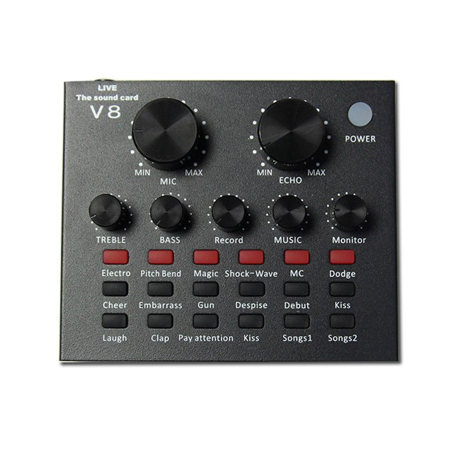 Sound Card V8 card âm thanh hát karaoke livestream thu âm