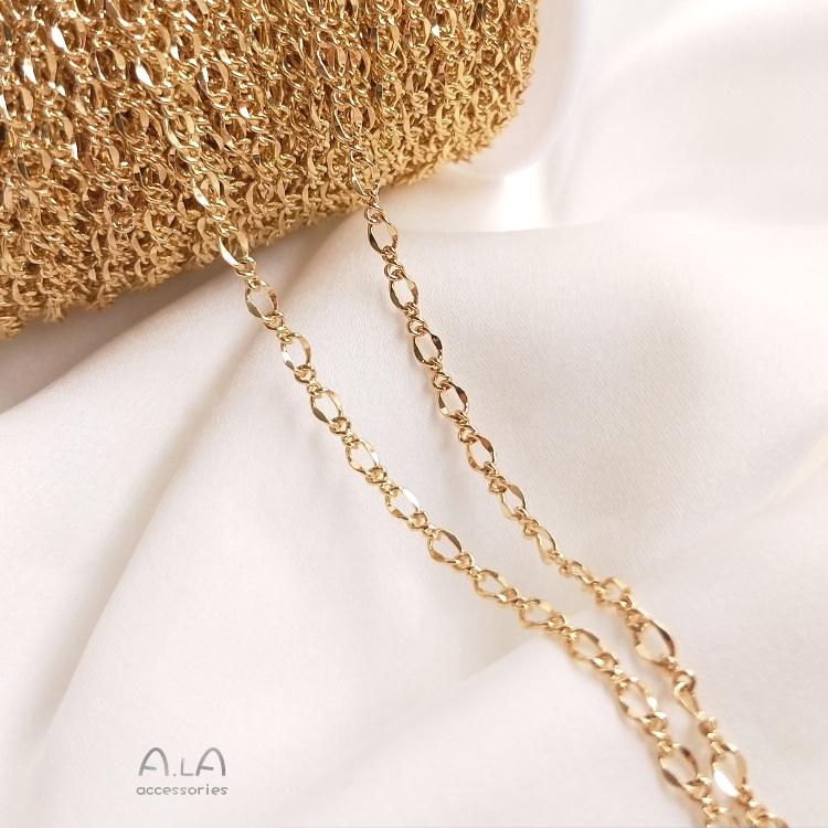 Dây Xích Bằng Đồng Mạ Vàng 14K Dài 1.0m Dùng Làm Trang Sức diy