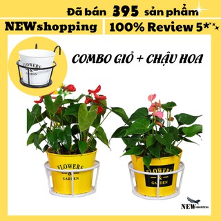 Chậu, Giỏ treo chậu hoa ban công⚡️𝐅𝐑𝐄𝐄 𝐒𝐇𝐈𝐏⚡️ chậu treo hoa ban công bằng sắt đẹp mê ly