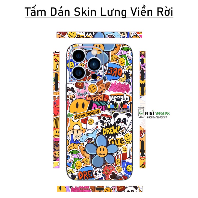 Tấm dán Skin Mặt Sau FULL VIỀN Dành Cho 13prm , 12prm , 11prm , x, xsm , ip11 , ip12 , ip13 - FukiShop