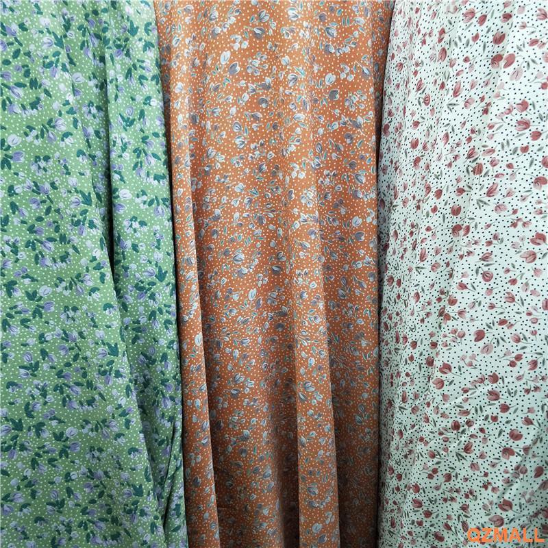 Vải Lụa Mỏng In Hoa Thoáng Khí Kiểu Hàn Quốc Dùng May Đầm Ngủ