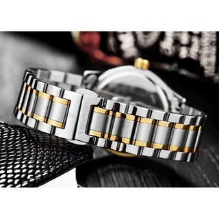 đồng hồ cơ tevise mặt tròn dây inox