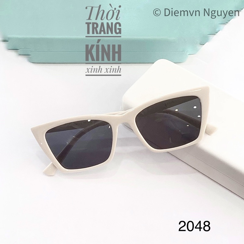 Kính râm thời trang nam nữ Talin 2048_ Kính râm chuẩn UV, logo đẹp _Dáng kính vuông xếch hợp nhiều dáng mặt