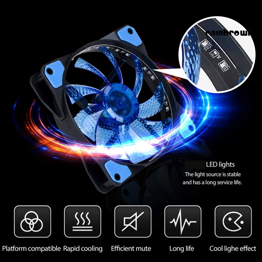 Ultra Mute 12cm 33 LEDs RGB Light Cooling Fan Heatsink for Computer PC Case /RXDN/