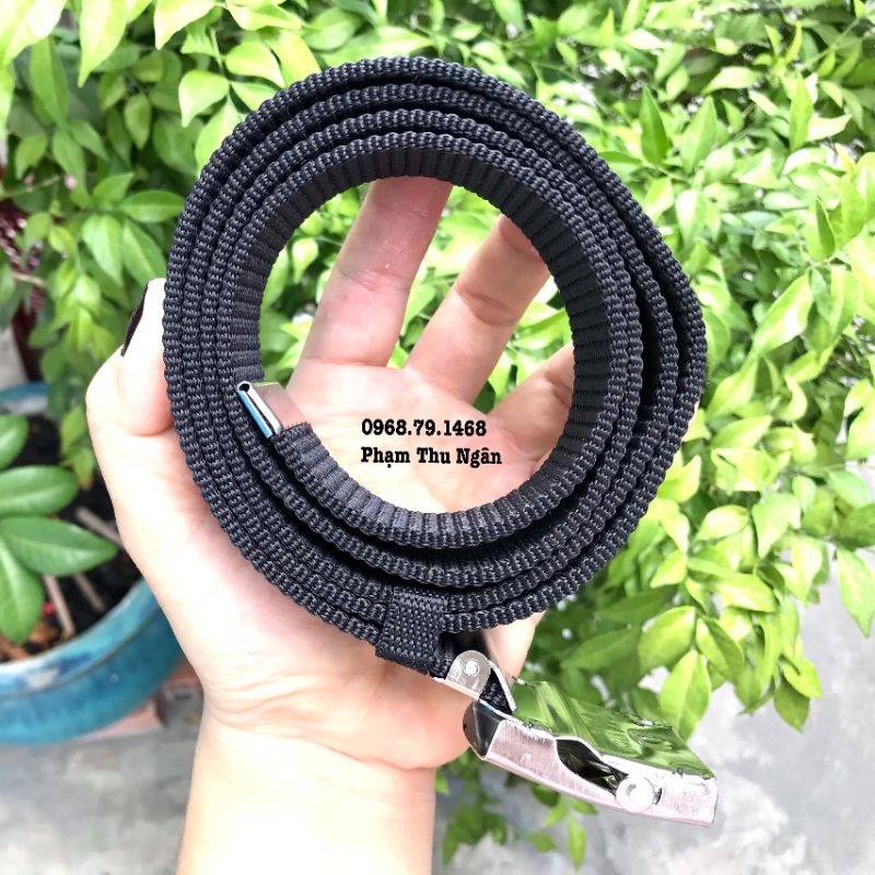 Dây Lưng/ Thắt Lưng Nam Vải Dù Đen Hàng Xịn