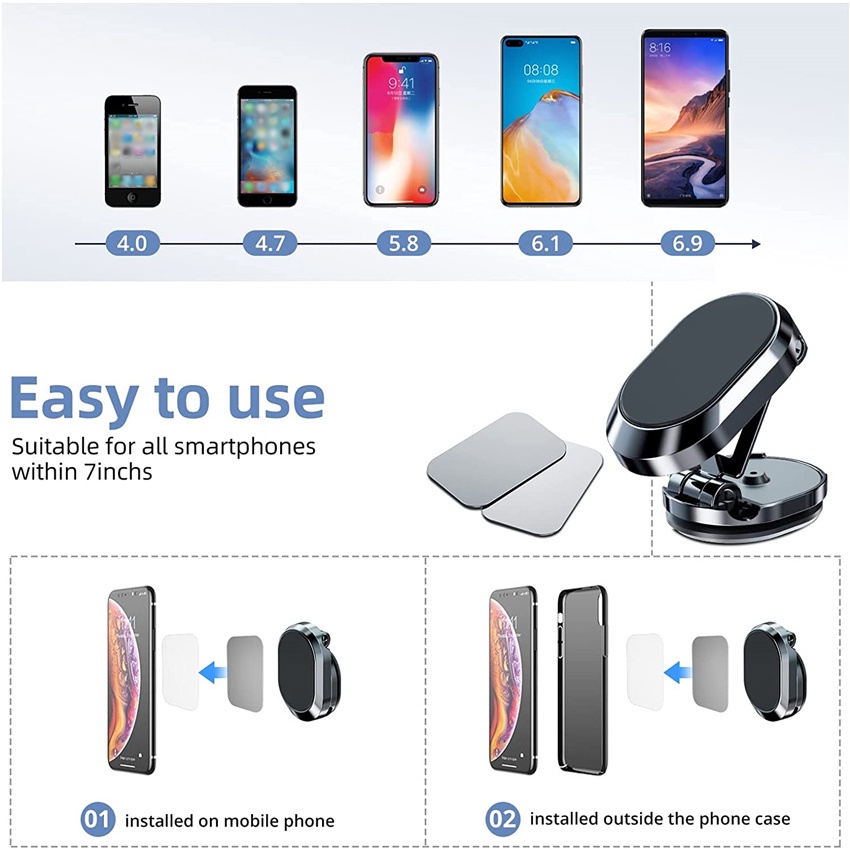 Giá Đỡ Điện Thoại / Thiết Bị Định Vị GPS Có Thể Xoay 360 Độ Gắn Xe Hơi