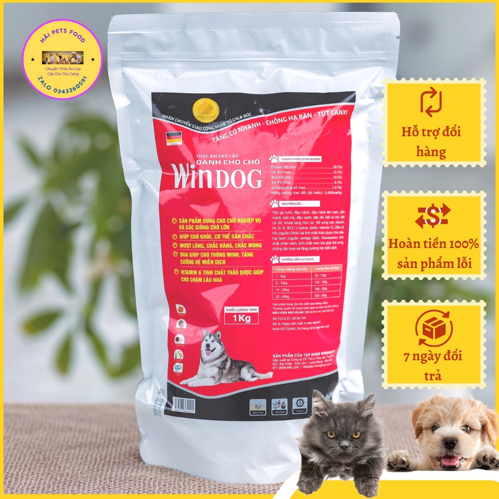 Thức Ăn Cho Chó Lớn&Chó Nghiệp Vụ Loại Cao Cấp Dạng Hạt Vị Thịt Gà Tươi 1Kg