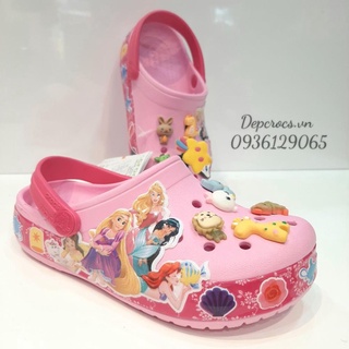 sale 12-12 (Bảo hành + Tặng jibbitz) Dép sục cross công chúa disney 3D bé gái cao cấp, dép cross trẻ em - cross house
