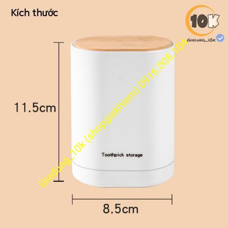 Lọ Đựng Tăm Nắp Tre 4 Ngăn Tiện Lợi (a10)