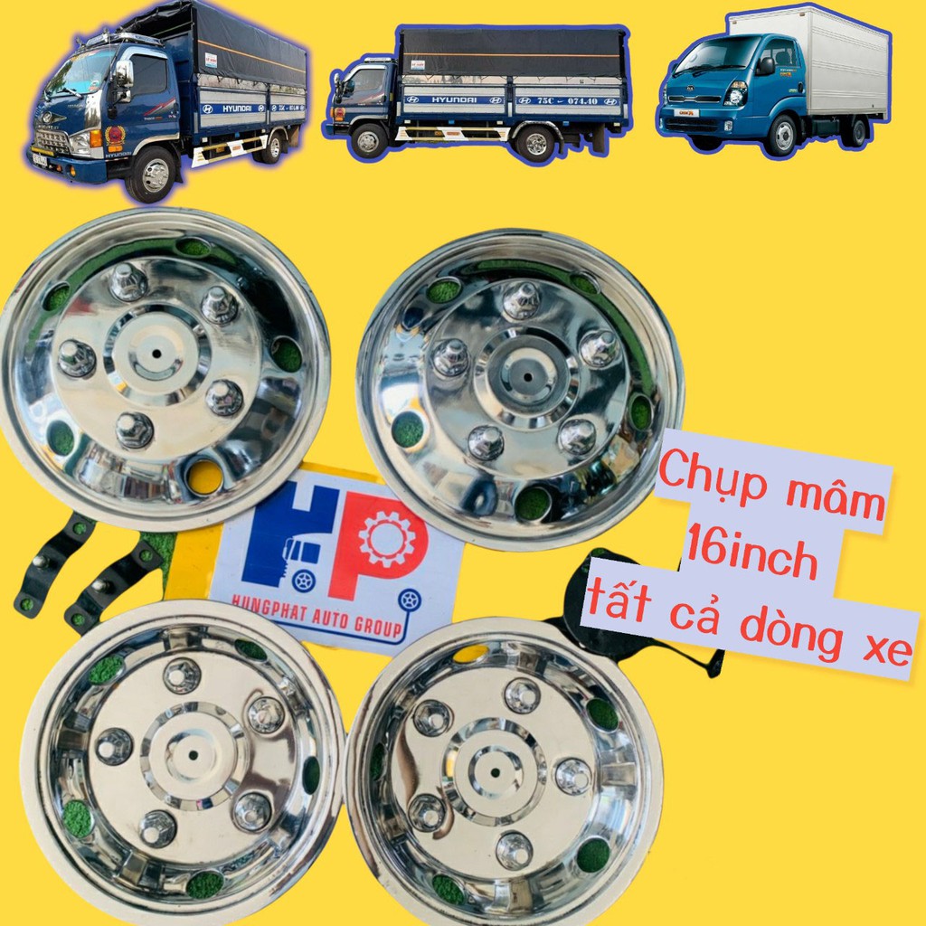 Chụp Mâm Inox 16inch Cho Tất Cả Dòng Xe ISUZU 3T5-5T-HINO FC