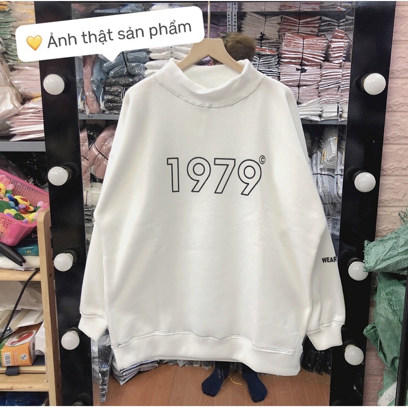 Áo sweater nam nữ ❤️Sale❤️ Áo nỉ thu đông dài tay dáng Unisex form rộng Hàn Quốc in chữ 1979