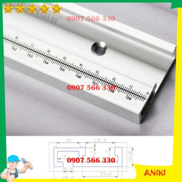 Thanh ray trượt nhôm có số đo lắp máy phay máy cưa bàn mini QE169