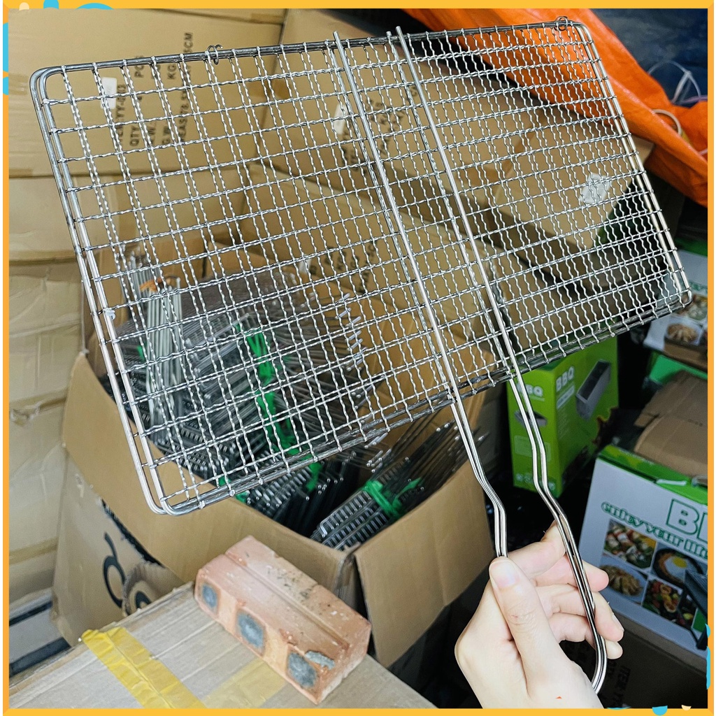 VỈ NƯỚNG INOX, BH: 1 NĂM, Vỉ Nướng thịt, Vỉ Kẹp Thịt Nướng Inox, Vỉ nướng Gà, nướng Vịt, nướng Cá
