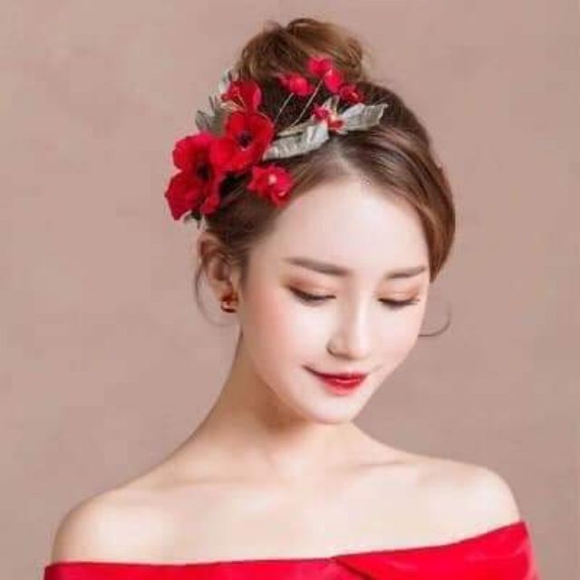 🍓🍓Bộ cài hoa nhung đỏ 🍓🍓🍓🍓