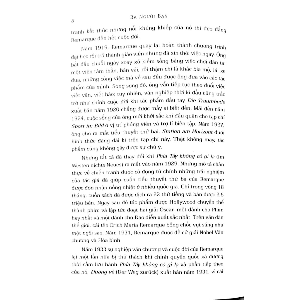 Sách - Ba Người Bạn - Tuyển tập Erich Maria Remarque - Đông A