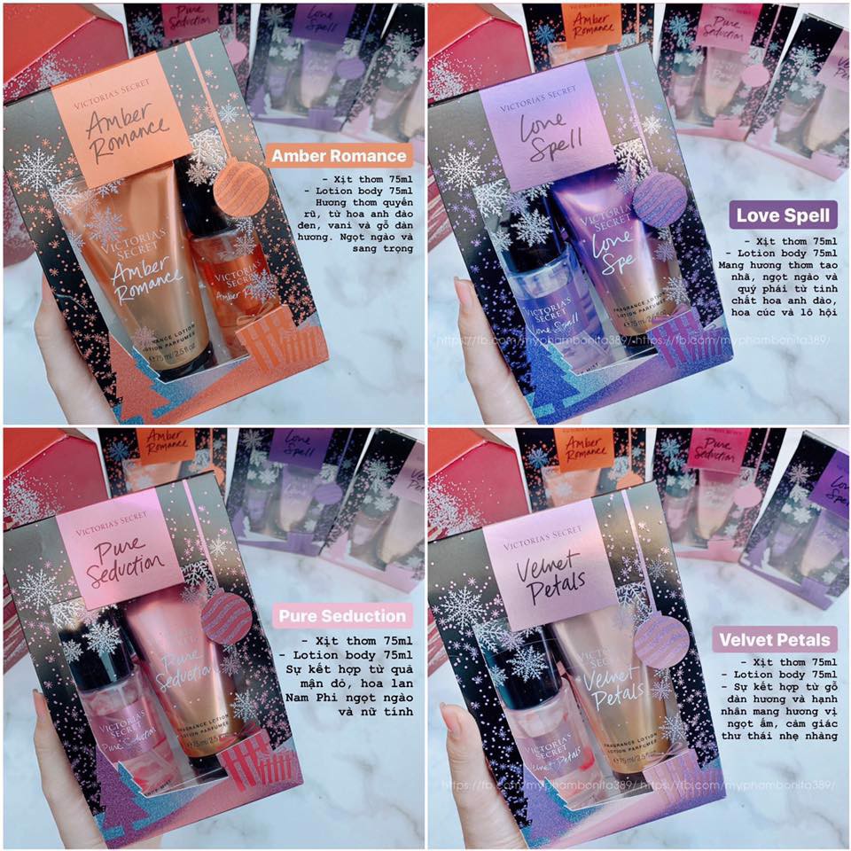 Bộ quà tặng Xịt Thơm Và Dưỡng Thể Victoria’s Secret Love Spell 75ml của Mỹ | Thế Giới Skin Care