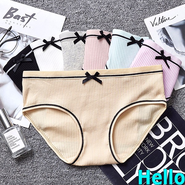 Sỉ Lẻ_ Quần Lót Nữ Cotton Nơ Viền Đen Cao Cấp | BigBuy360 - bigbuy360.vn