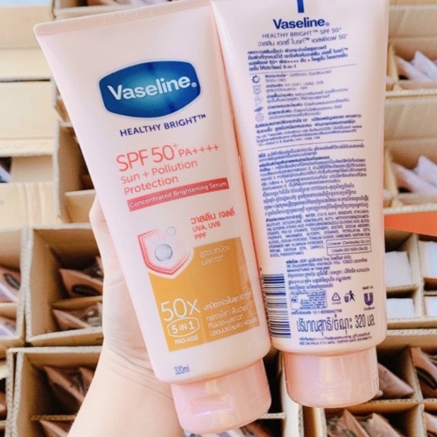 Sữa Dưỡng Thể Trắng Da Vaseline 50X SPF50++ Thái Lan 320ml