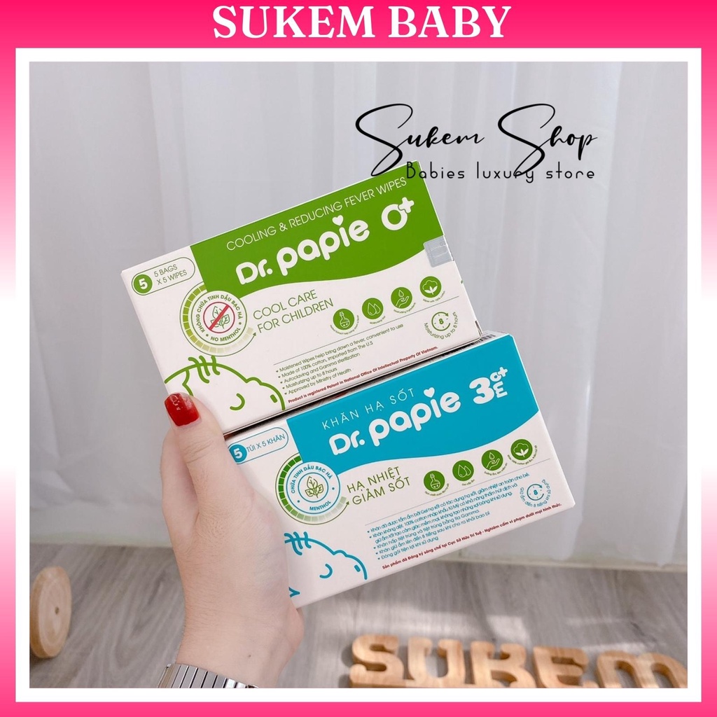 Khăn hạ sốt DRPAPIE - Hạ sốt nhanh - An toàn