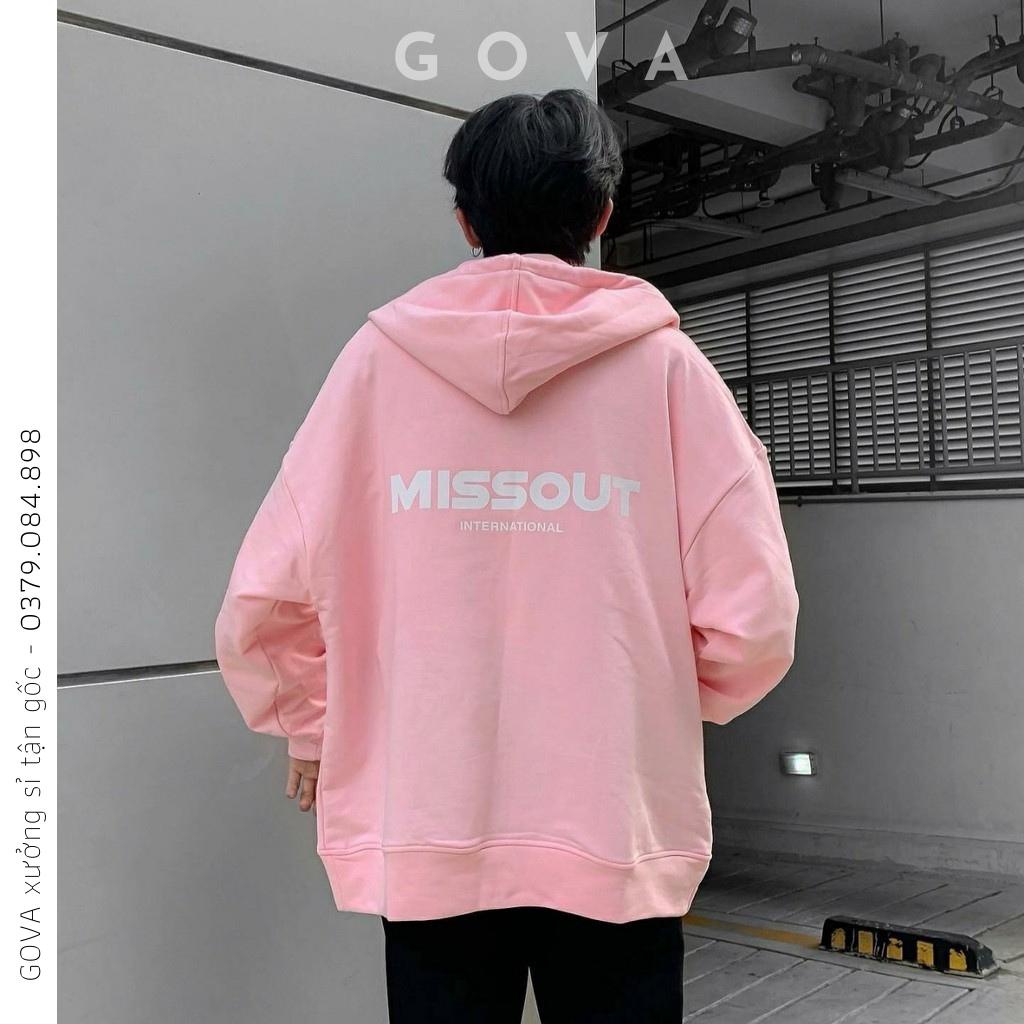 Áo khoác nỉ Hoodie MISS.OUT Dây Kéo form rộng áo nỉ bông ulzzang Cá Tính Unisex AKN10 GOVA