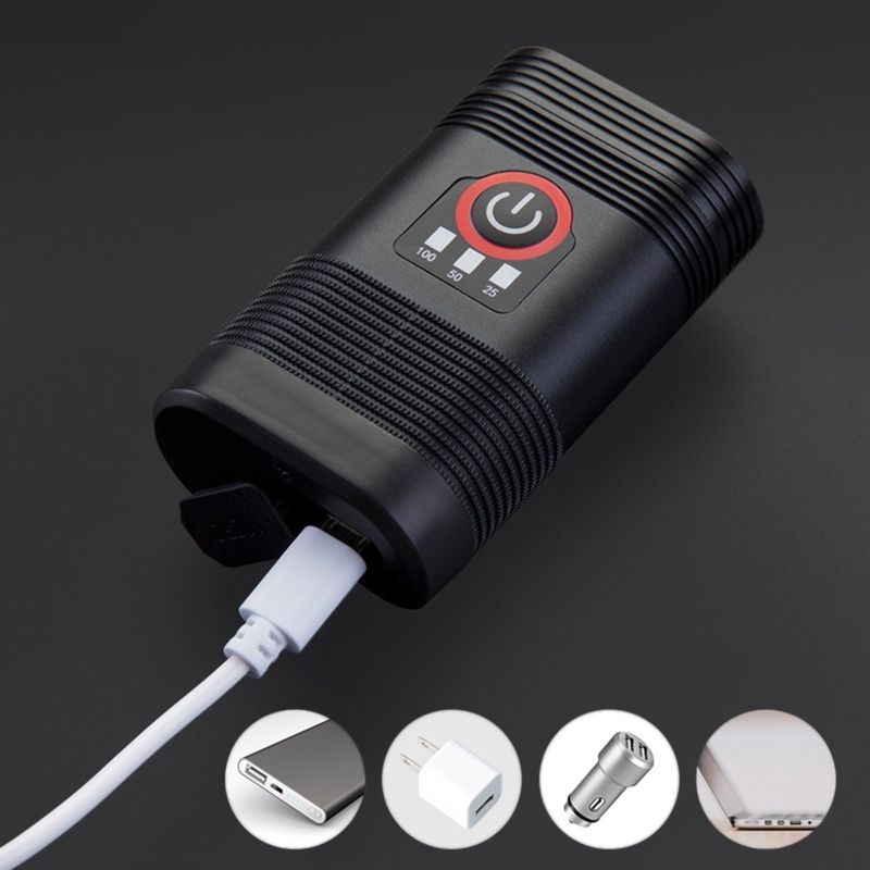 Bộ Đèn Pha Trước Siêu Sáng Sạc USB Cho Xe Đạp