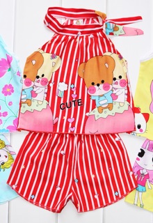Set 3 bộ yếm nơ chỉ 120k