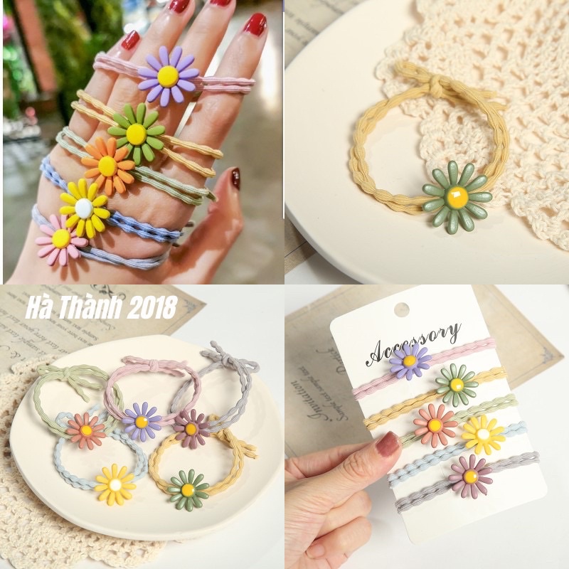 Dây Buộc Tóc Hoa Cúc Nhiều Màu Thời Trang Cho Nữ CT02 Lux Accessories