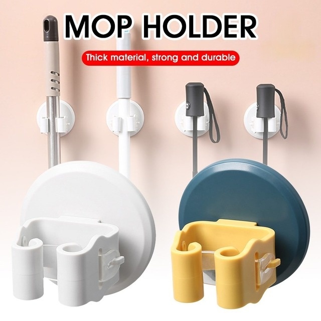 Móc lưu trữ cây lau nhà treo tường tự dính móc đa năng giá đỡ bàn chải móc chổi móc nhà bếp Móc treo mạnh mẽ