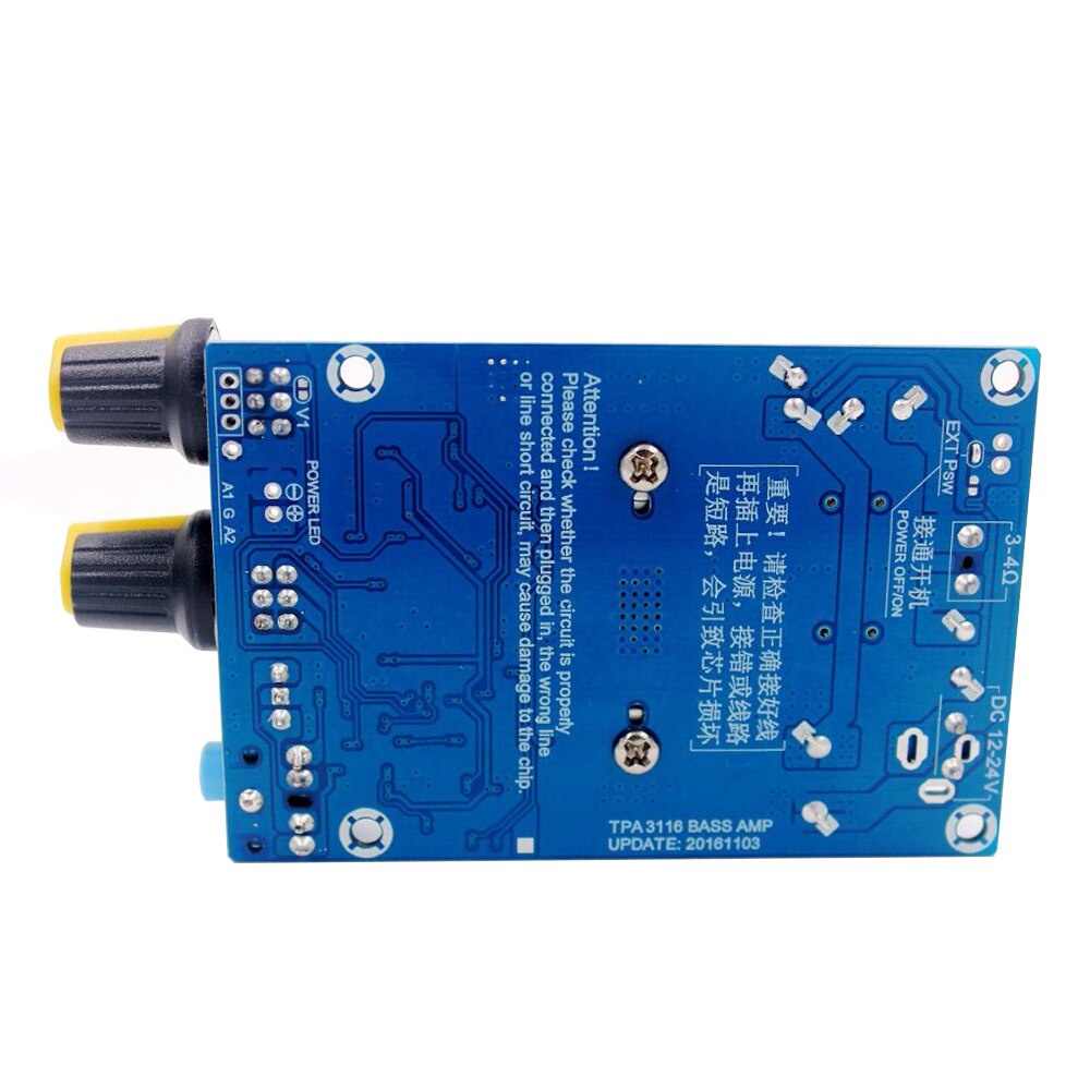 Bảng mạch núm xoay khuếch đại âm thanh Tpa3116 100w Tpa3116D2 Dc12-24V
