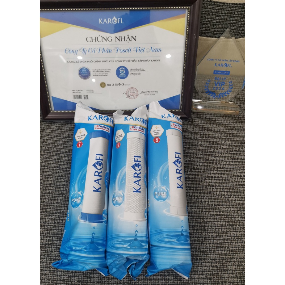 Bộ 3 lõi lọc thô Karofi 123 lõi số 2 CTO GAC (lưới) dùng cho các máy lọc Karofi O-P1310, S-S038....