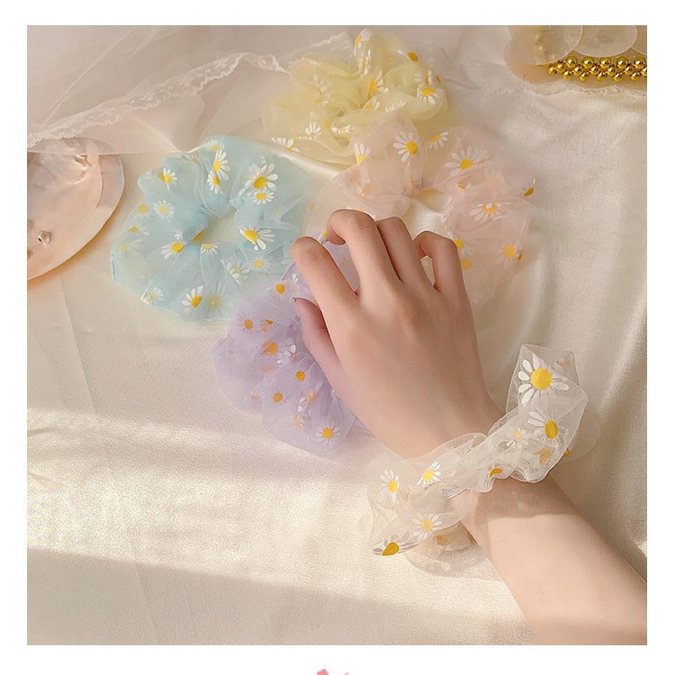 Dây buộc tóc bằng vải với nhiều màu sắc đa dạng thời trang Hàn Quốc