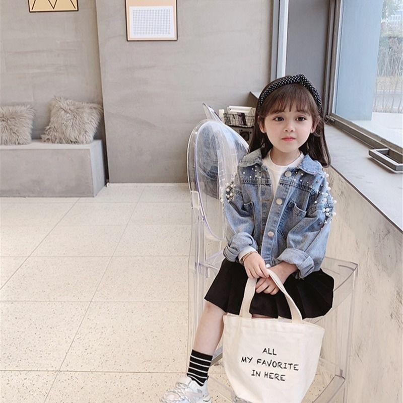 Xuân Thu 2021 Áo khoác denim cho bé gái, Áo khoác denim trẻ em, Quần jean trẻ em, Quần áo trẻ em mới cho bé gái, Phiên bản Hàn Quốc của trang web phong cách nước ngoài, "Đã phát hành vào ngày 10 tháng 3"