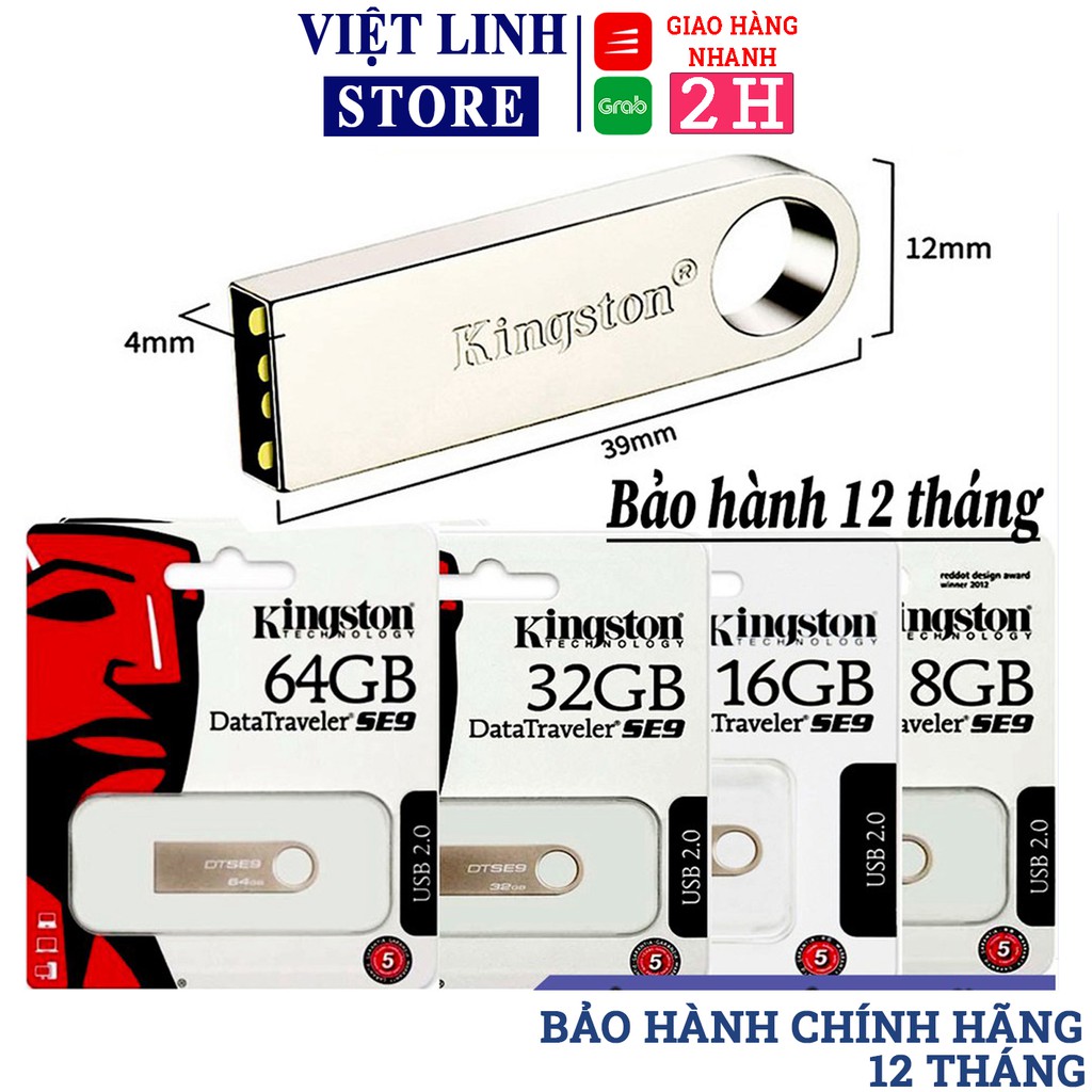 USB Kingston - Vỏ sắt chống nước - 16Gb/8Gb/4Gb/2Gb - DataTraveler SE9 G2 - ( Hàng đủ dung lượng ) - Việt Linh Store | BigBuy360 - bigbuy360.vn