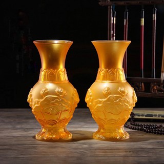 BÌNH HOA ĐÁ LƯU LY HOA SEN NỔI [ĐỒ THỜ CÚNG]