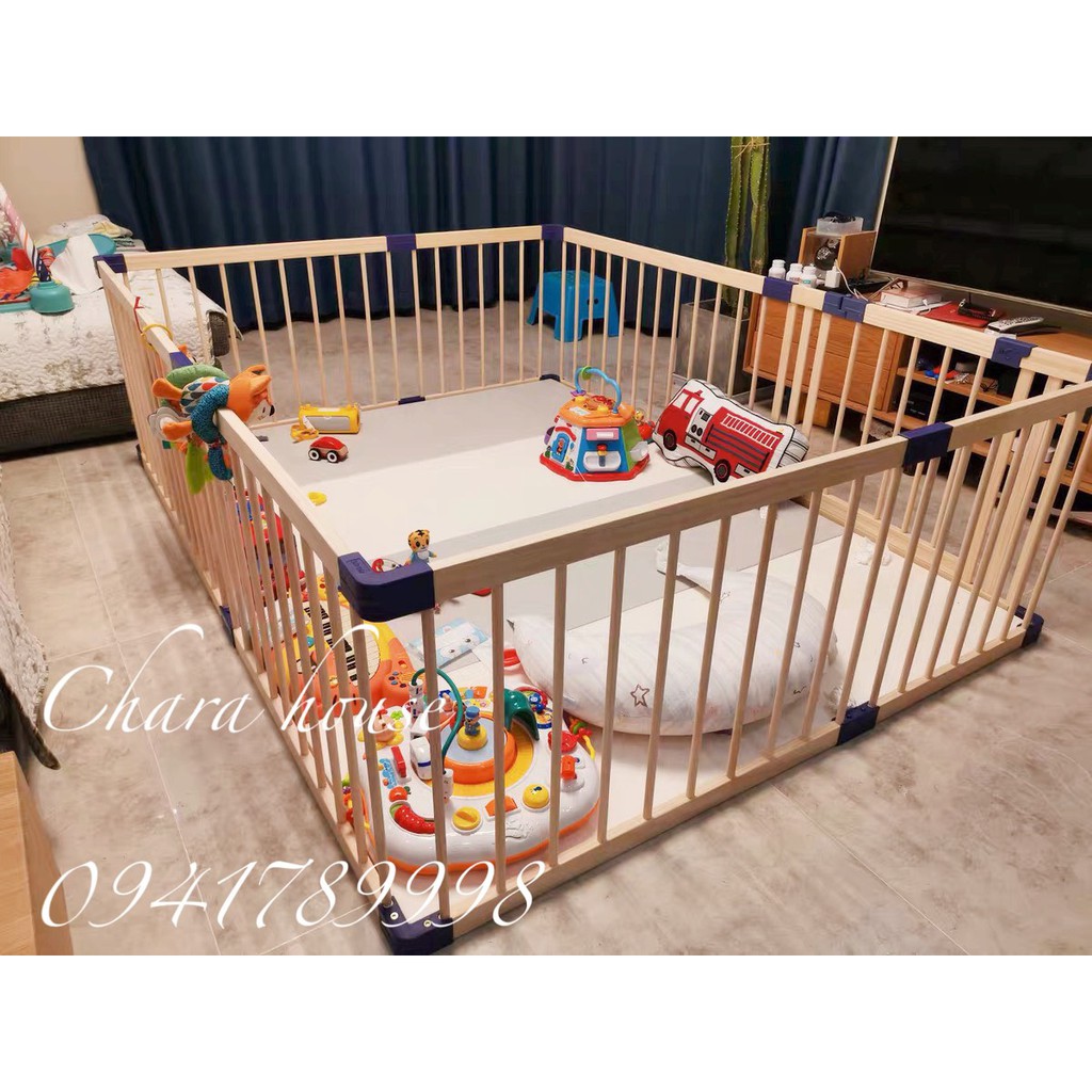 Quây gỗ thông cao cấp Jolly Baby Kích thước 1m5x2m ,1m8x2m