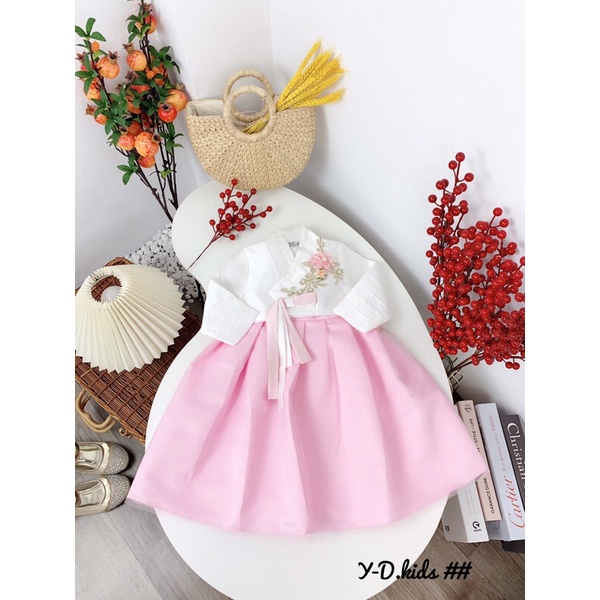 (jean baby kho sỉ) áo dài hanbok,váy hanbok cách tân cho bé gái hàng qc cho bé gái(10-16kg)