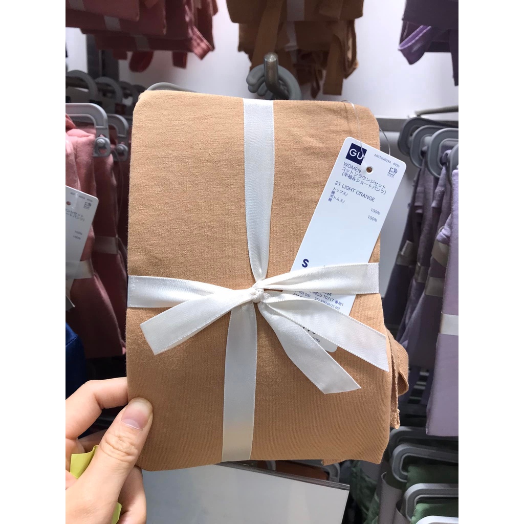 Bộ ngủ cotton Gu nữ cộc tay thoáng mát, thoải mái tag Nhật