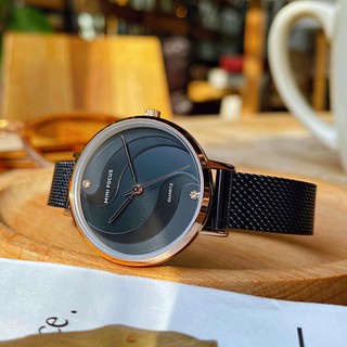 Đồng Hồ Đeo Tay MINI FOCUS Dây Lưới Thép Màu Vàng Kim Siêu Mỏng Chống Thấm Nước Kiểu Doanh Nhân Cho Nữ