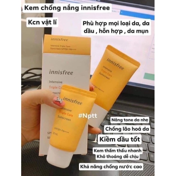 KEM CHỐNG NẮNG Innisfree Intensive 50ml