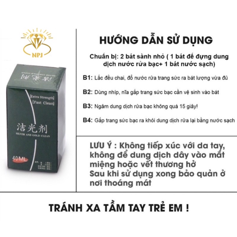 Nước rửa bạc tại nhà thần thánh , siêu sáng bóng, siêu sạch-Npj