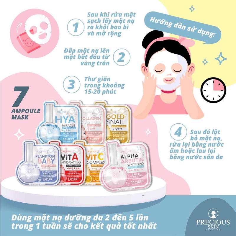 Mặt nạ dưỡng da Thái Lan Precious Skin Ampoule Mask