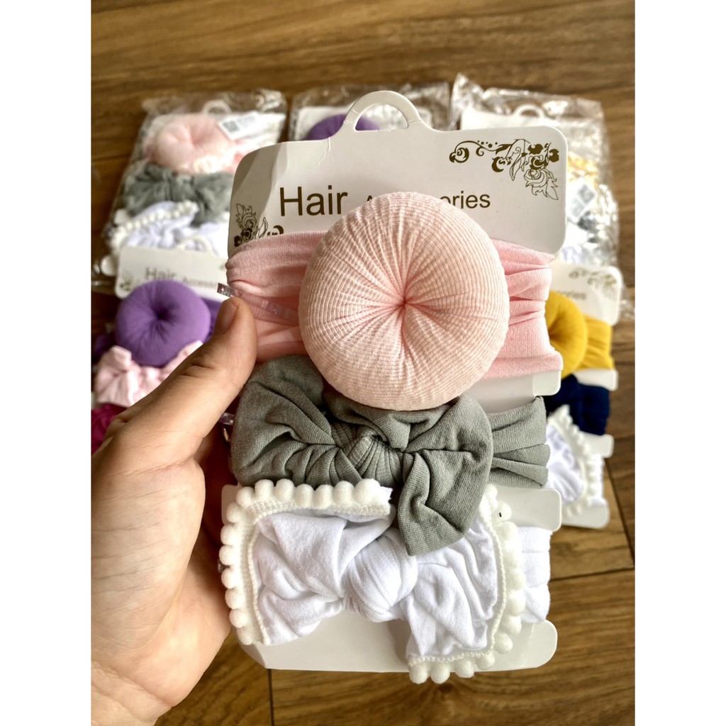 SET 3 BĂNG ĐÔ TÓC ĐỦ MÀU SƠ SINH