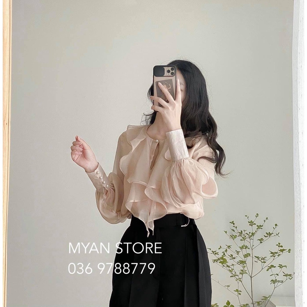 Áo tơ hàn châu bèo cổ tay 4 cúc (2M) - Avn072104