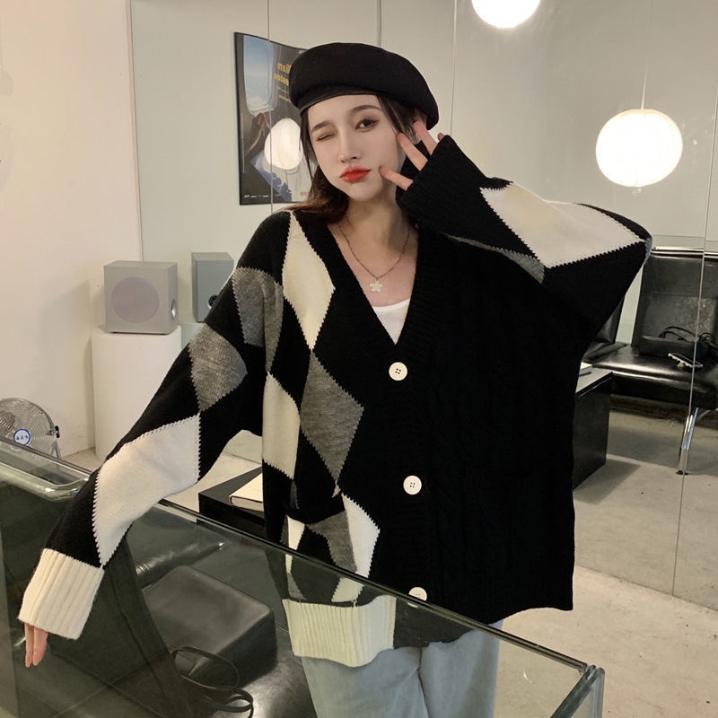 Áo Khoác Cardigan Dệt Kim Dáng Rộng Mềm Mại Thời Trang Thu Đông Dành Cho Nữ