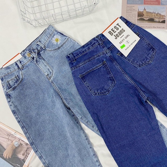 QUẦN JEAN BAGGY THÊU HOA CÚC SIÊU HOT | BigBuy360 - bigbuy360.vn