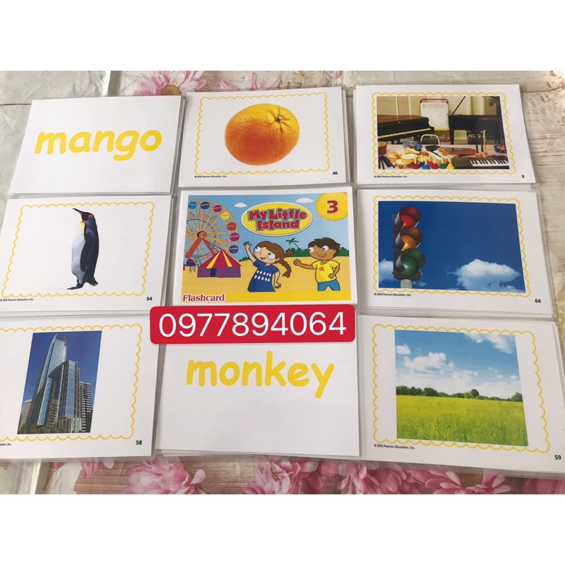 Thẻ Flashcards  My little island level 3- ép plastics bền đẹp ☘️giáo cụ đồ dùng dạy học cần thiết dạy Tiếng Anh❤️