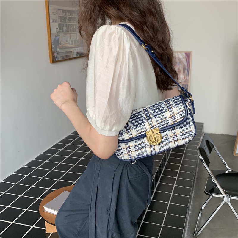 IELGY Túi đeo vai phối khóa cài nam châm kiểu dáng thời trang thanh lịch cho nữ